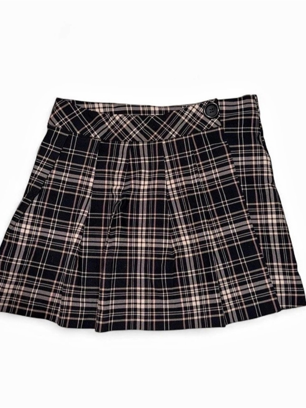 Joe Benbasset Plaid Mini Skirt in Black & Pink / cream Size Large Like New